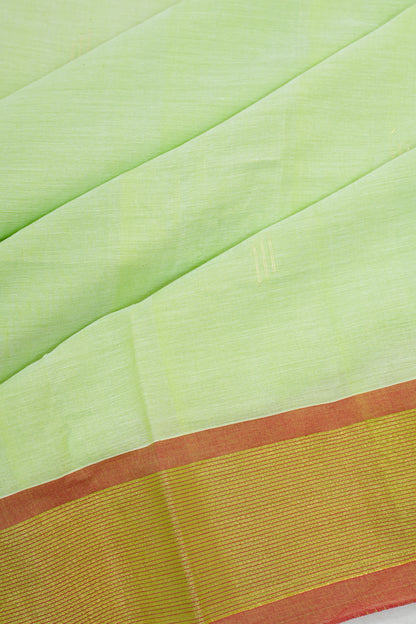 Paithani Cotton Butta Pista Green Saree
