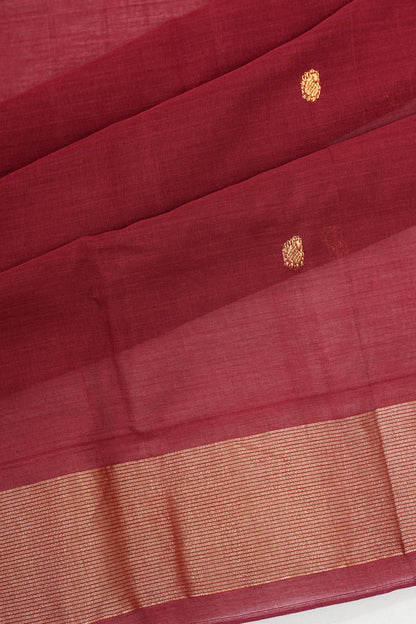 Paithani Cotton Butta Maroon Saree