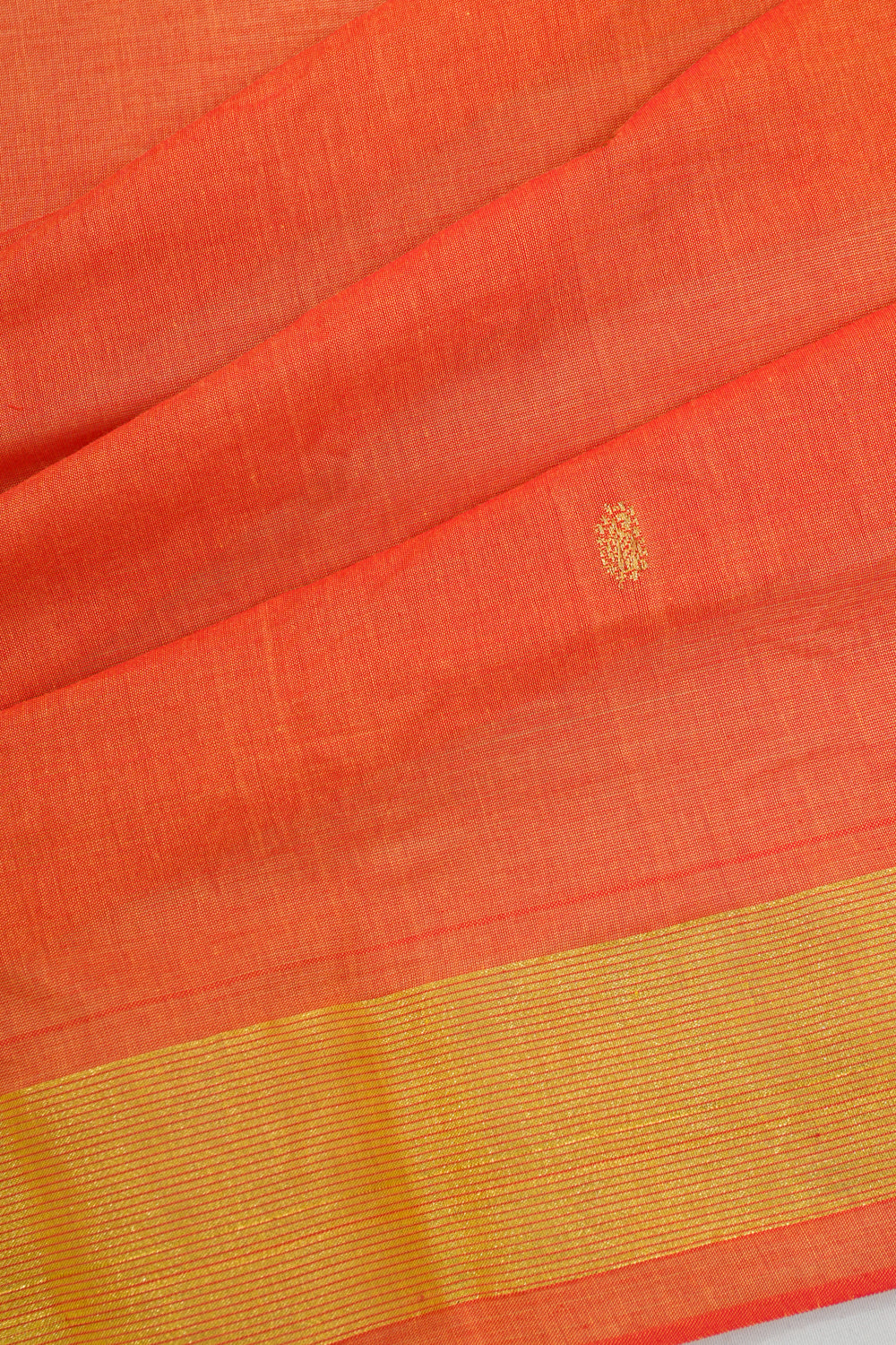 Paithani Cotton Butta Orange Saree