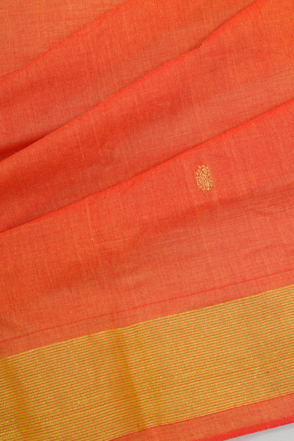 Paithani Cotton Butta Orange Saree