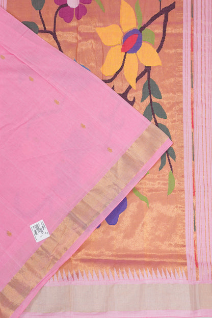 Paithani Cotton Butta Pink Saree
