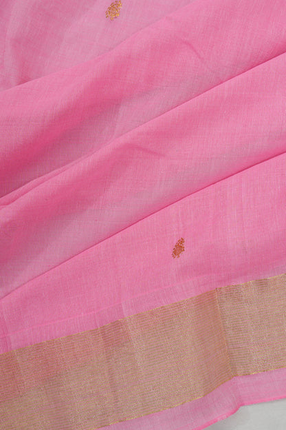 Paithani Cotton Butta Pink Saree