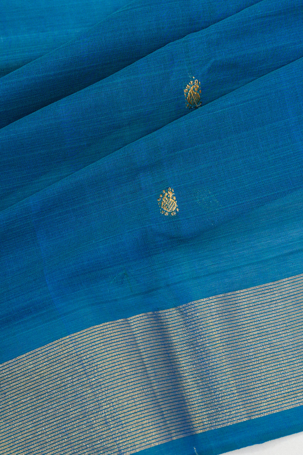 Paithani Cotton Butta Blue Saree