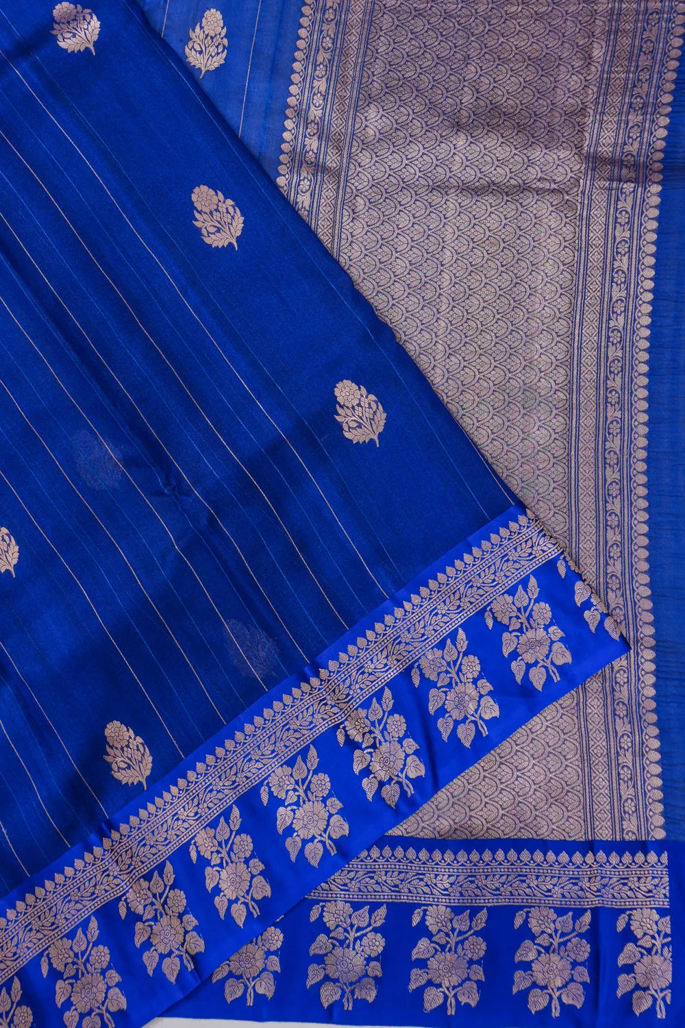 Banarasi Kora Organza Brocade Blue Saree