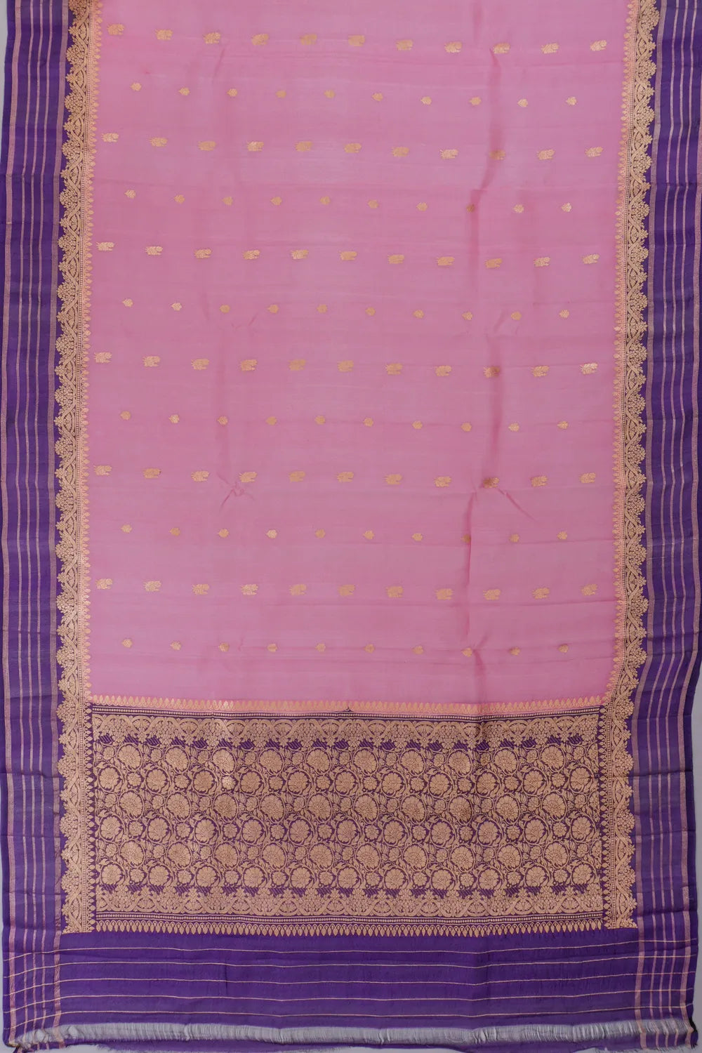 Banarasi Kora Organza Brocade Pink Saree