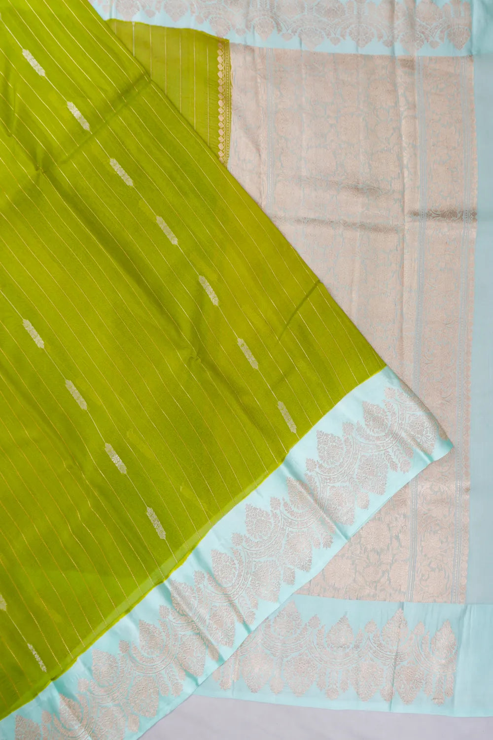 Banarasi Kora Organza Brocade Green Saree