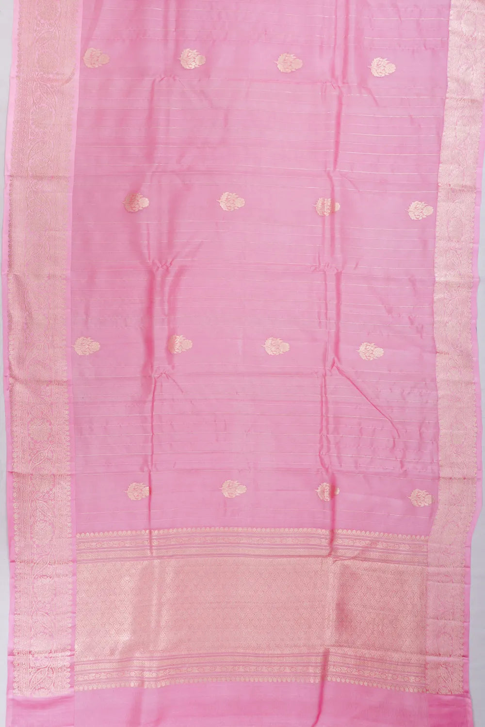 Banarasi Kora Organza Brocade Pink Saree