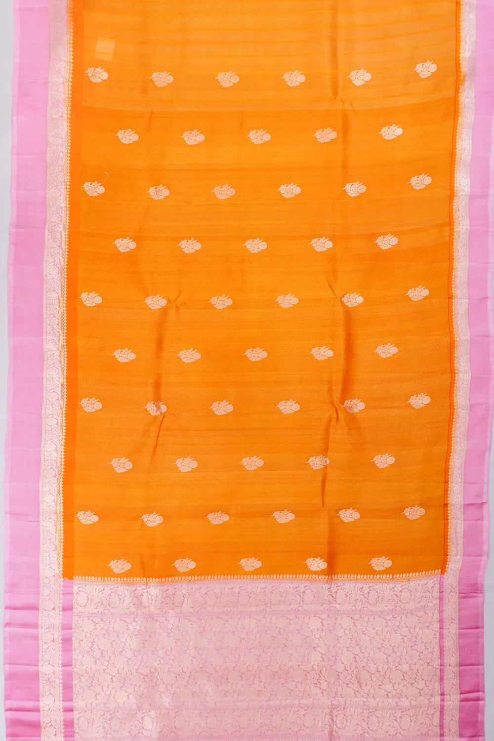 Banarasi Kora Organza Brocade Orange Saree
