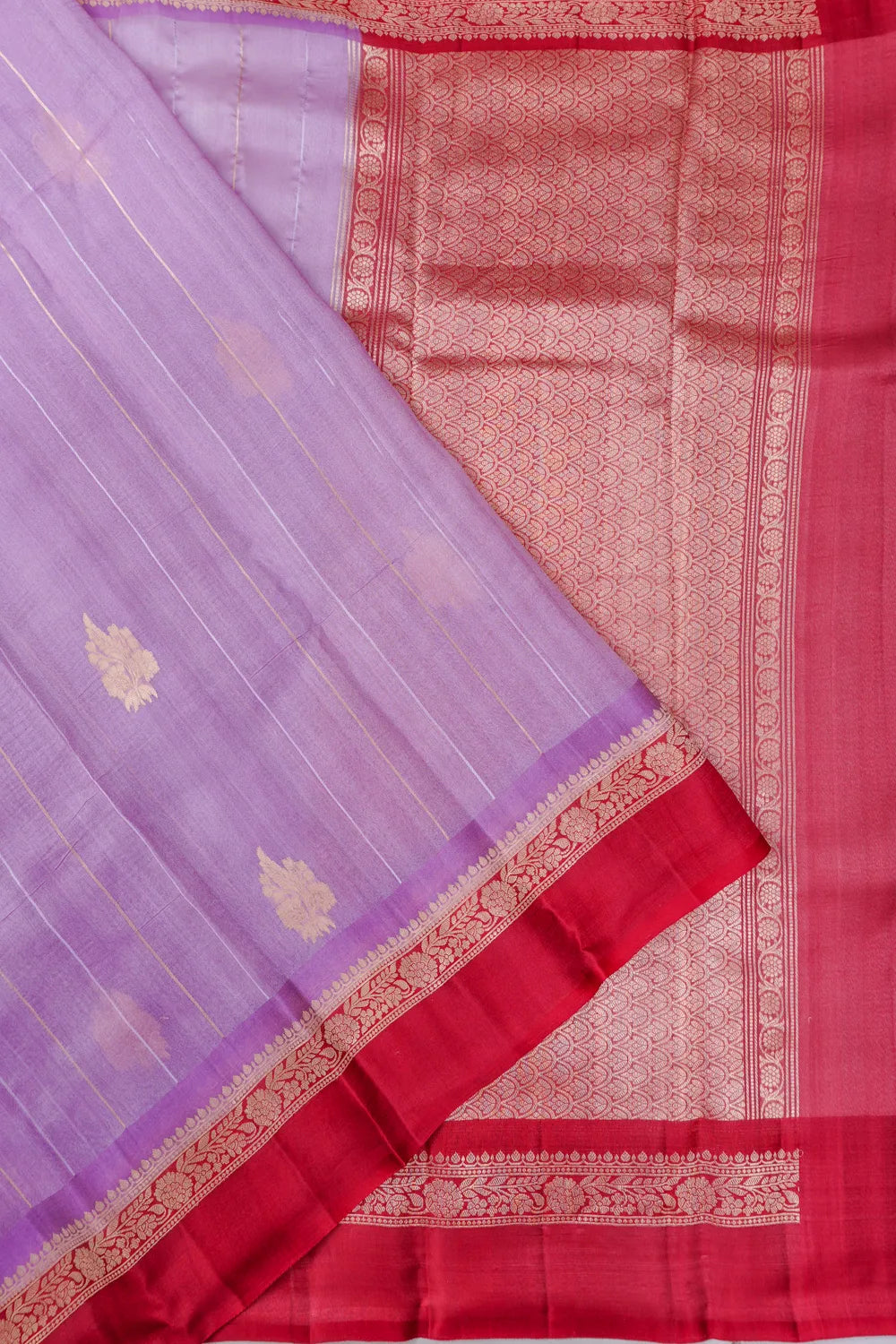 Banarasi Kora Organza Brocade Lavender Saree