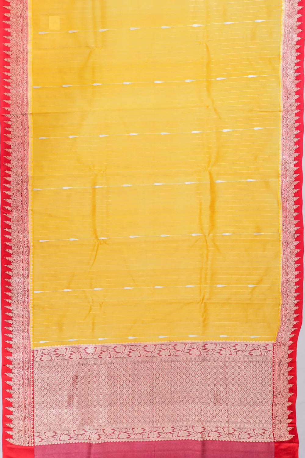 Banarasi Kora Organza Brocade Yellow Saree