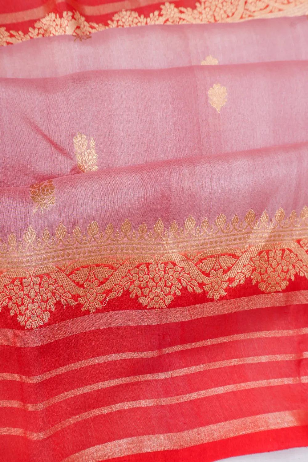 Banarasi Kora Organza Brocade Purple Saree