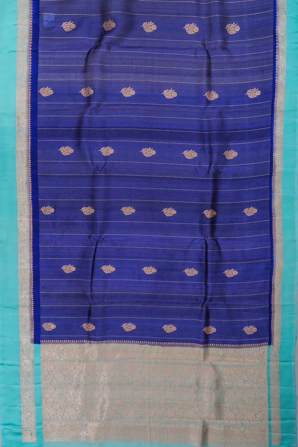 Banarasi Kora Organza Brocade Blue Saree
