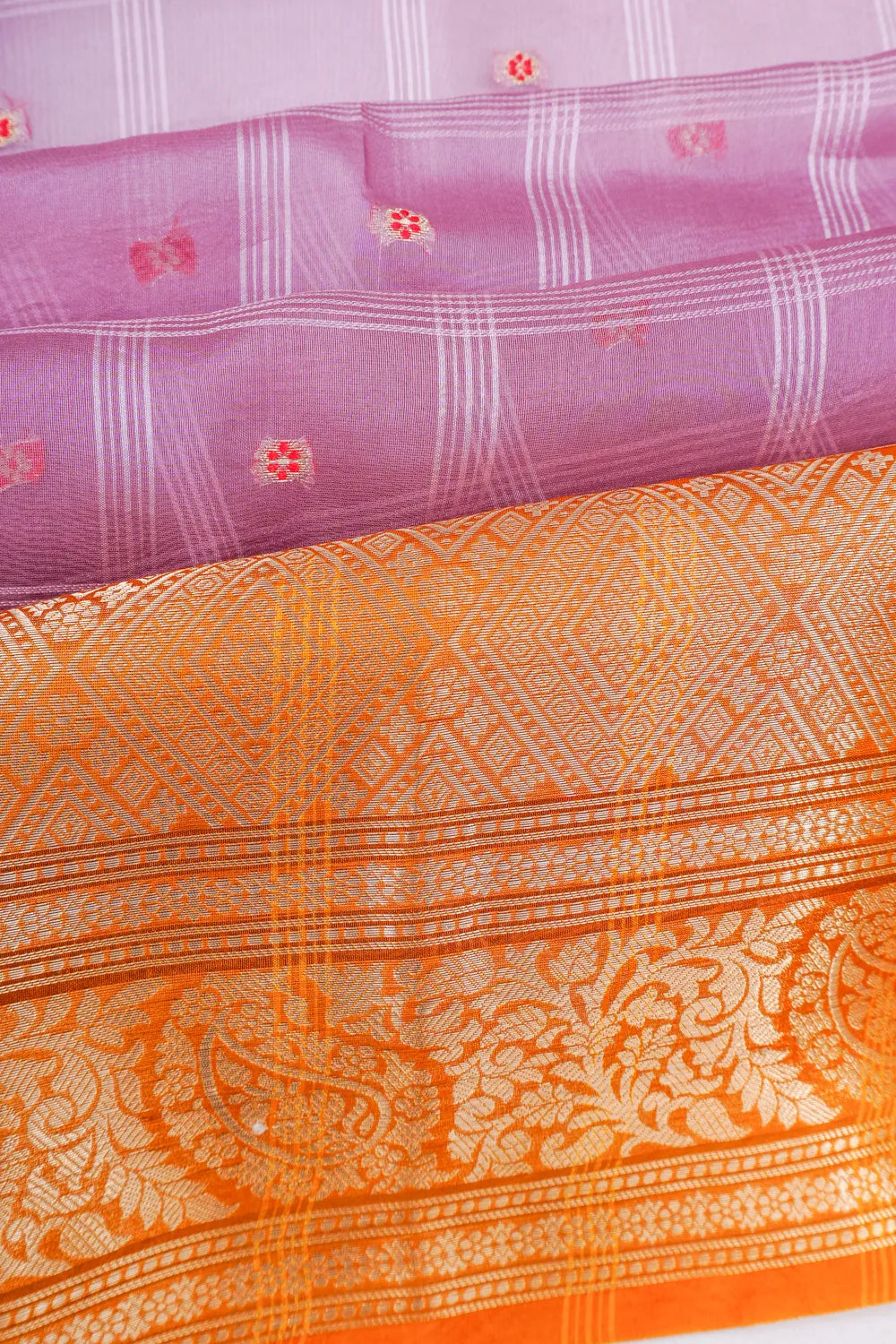 Banarasi Kora Organza Brocade Purple Saree