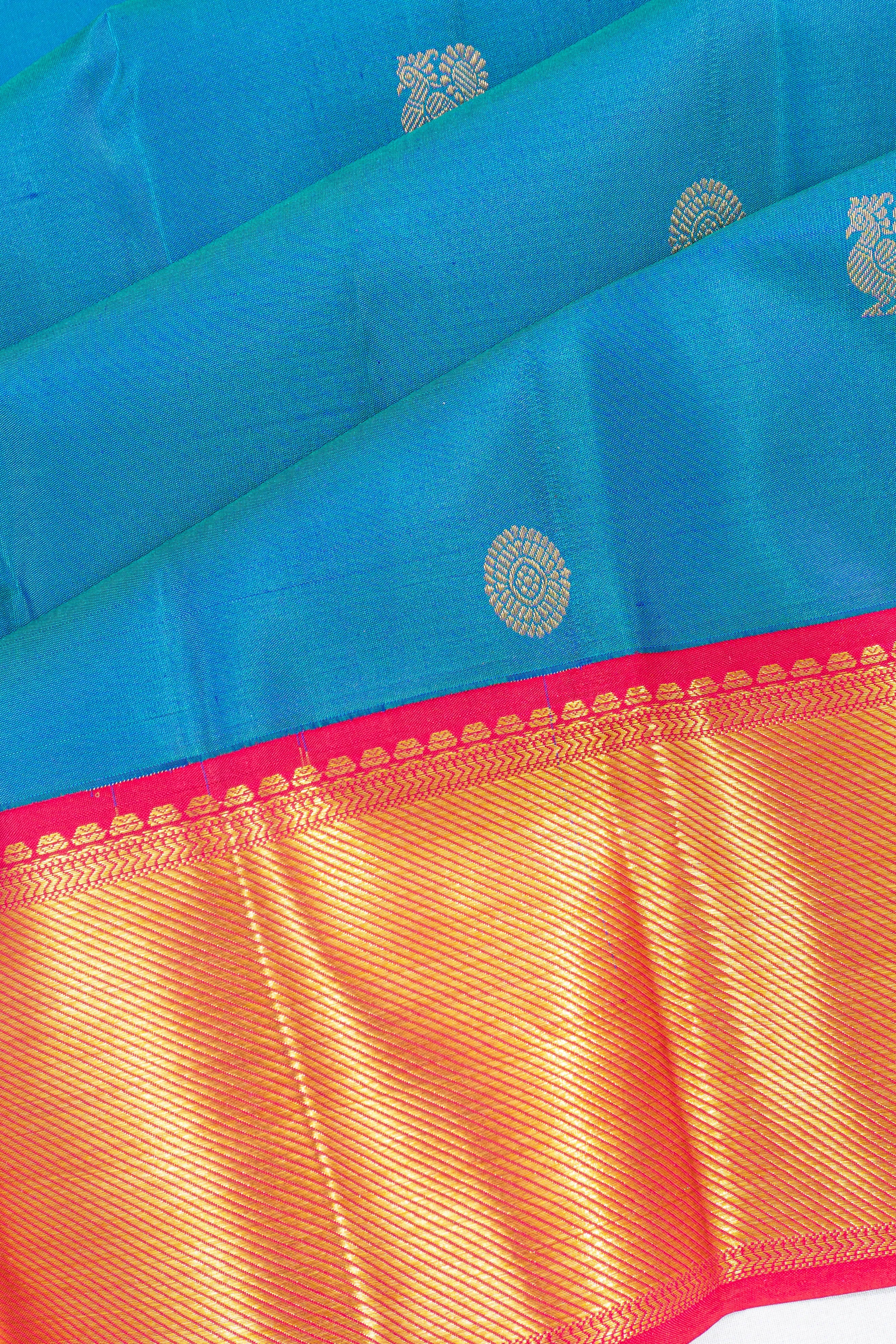 Kanchipuram Silk Butta Blue Saree