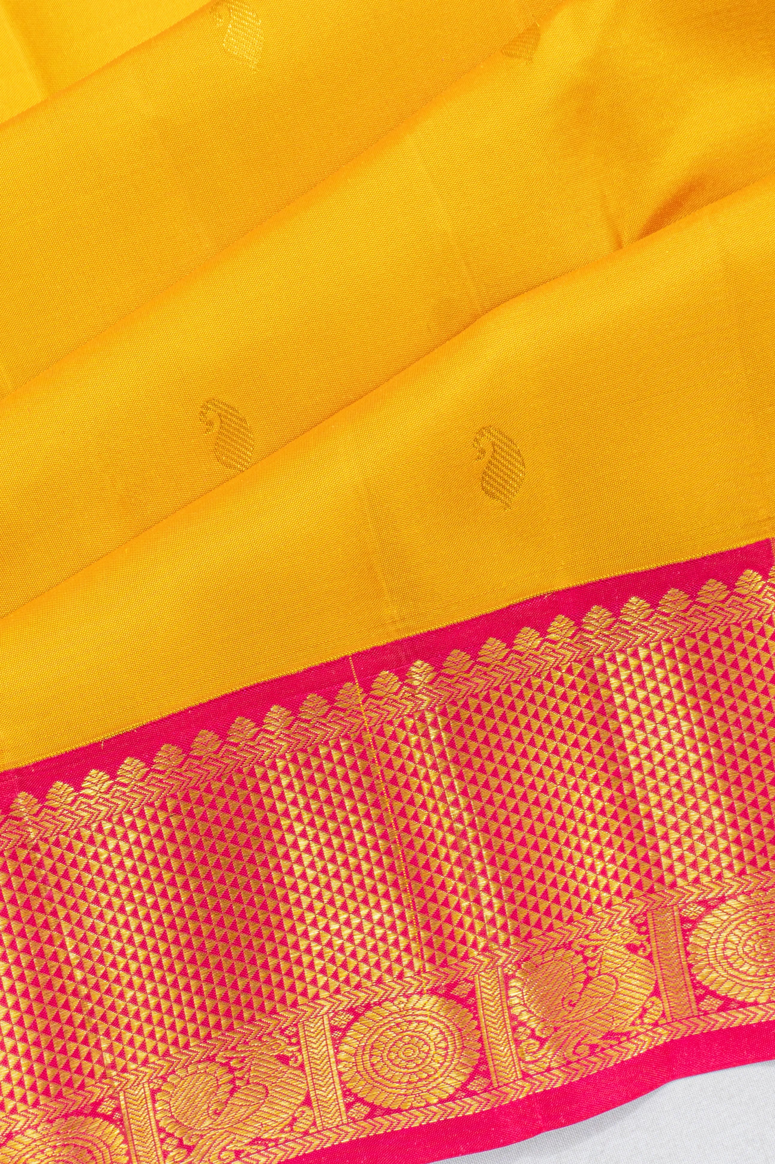 Taranga Kanchi Silk Butta Yellow Saree