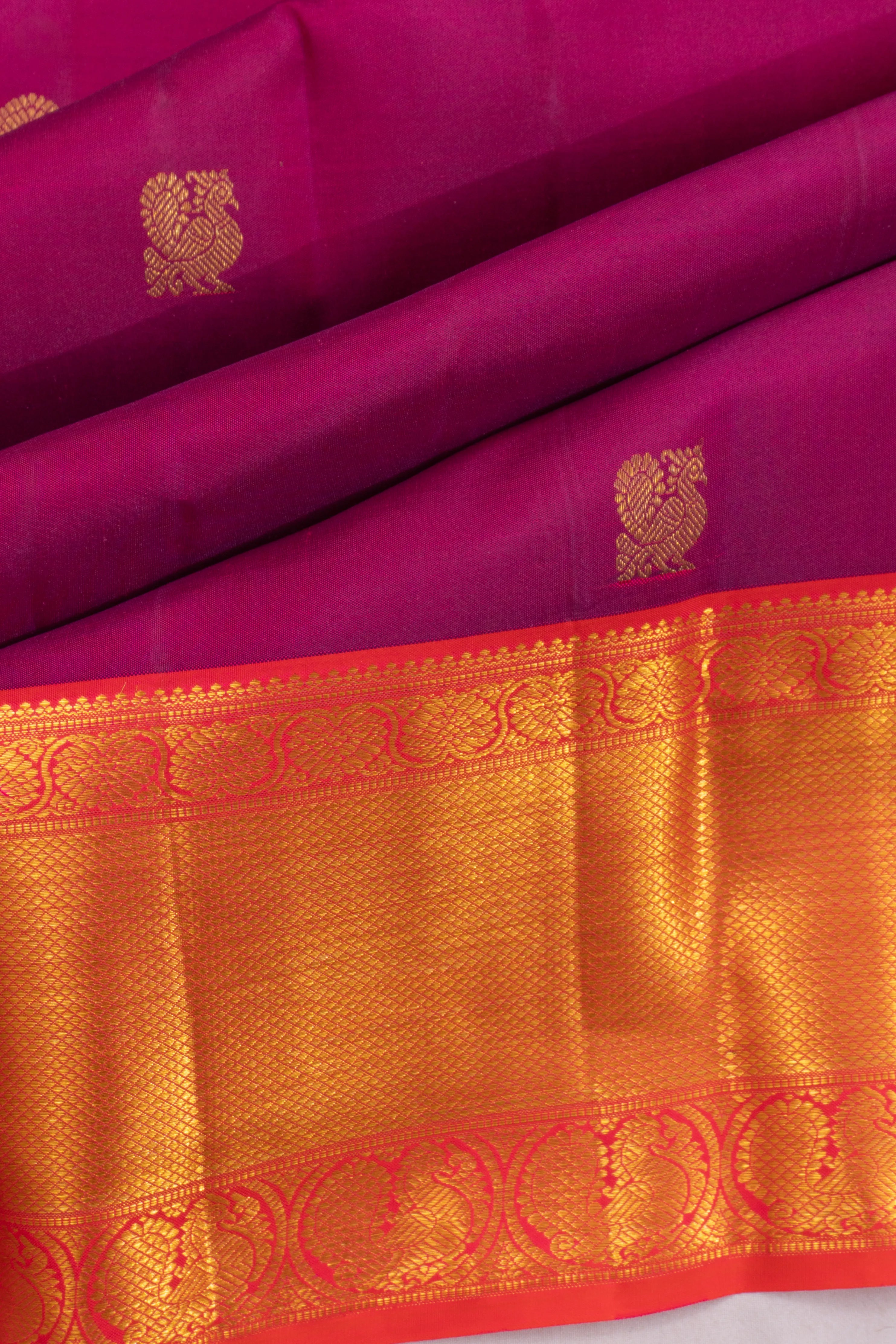 Kanchipuram Silk Butta Purple Saree