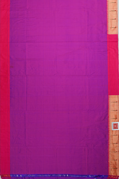 Paithani Silk Butta Purple Saree With Single Muniya Border