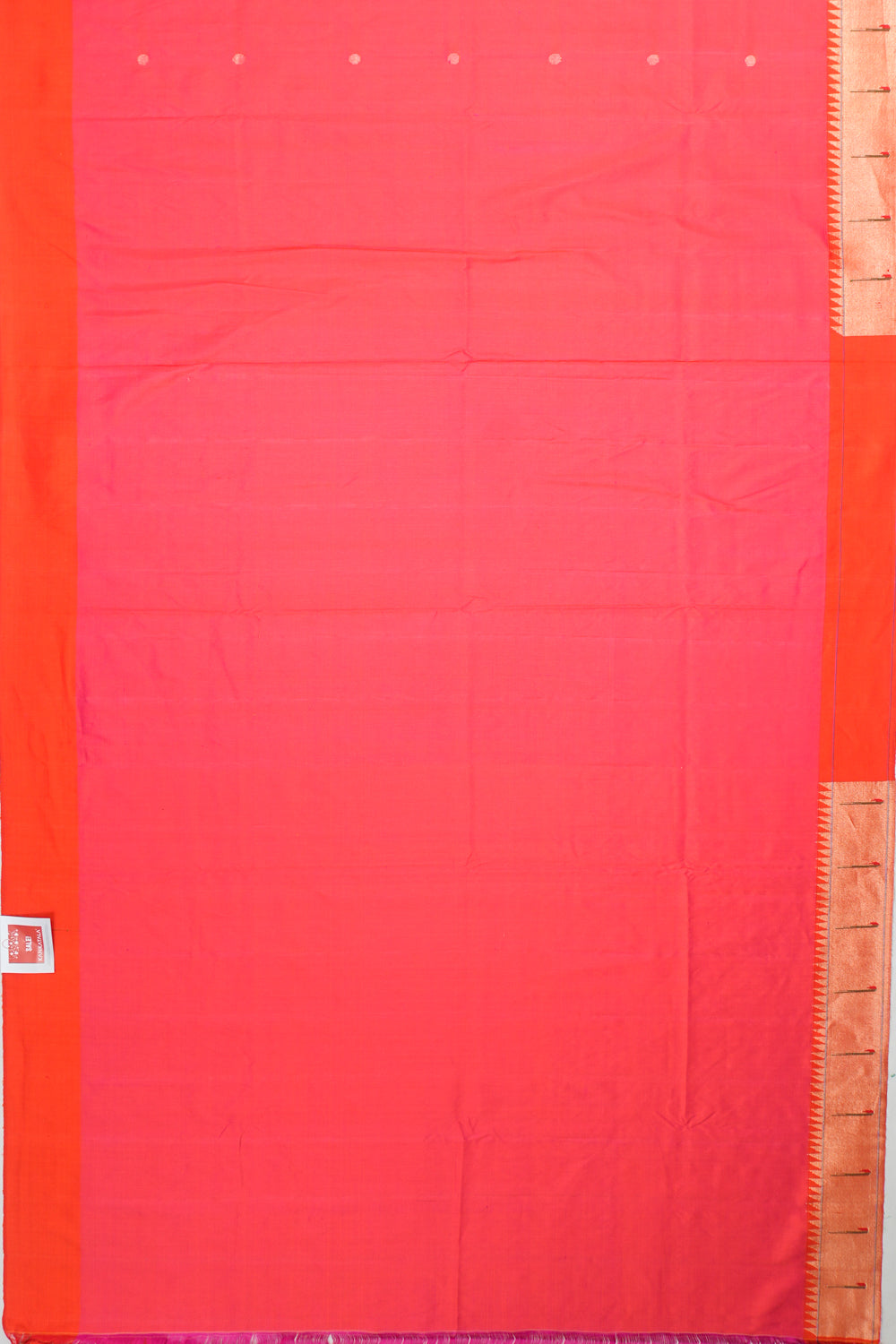 Paithani Silk Butta Pink Saree With Single Muniya Border