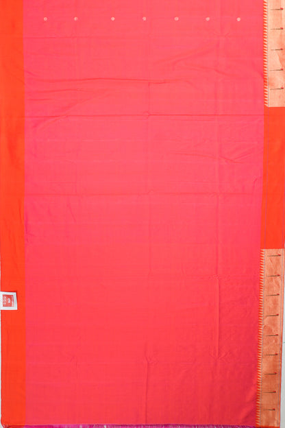 Paithani Silk Butta Pink Saree With Single Muniya Border