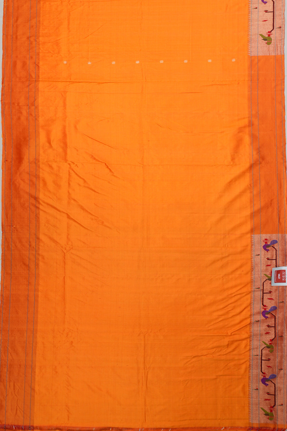Paithani Silk Butta Yellow Saree With Akruthi Border