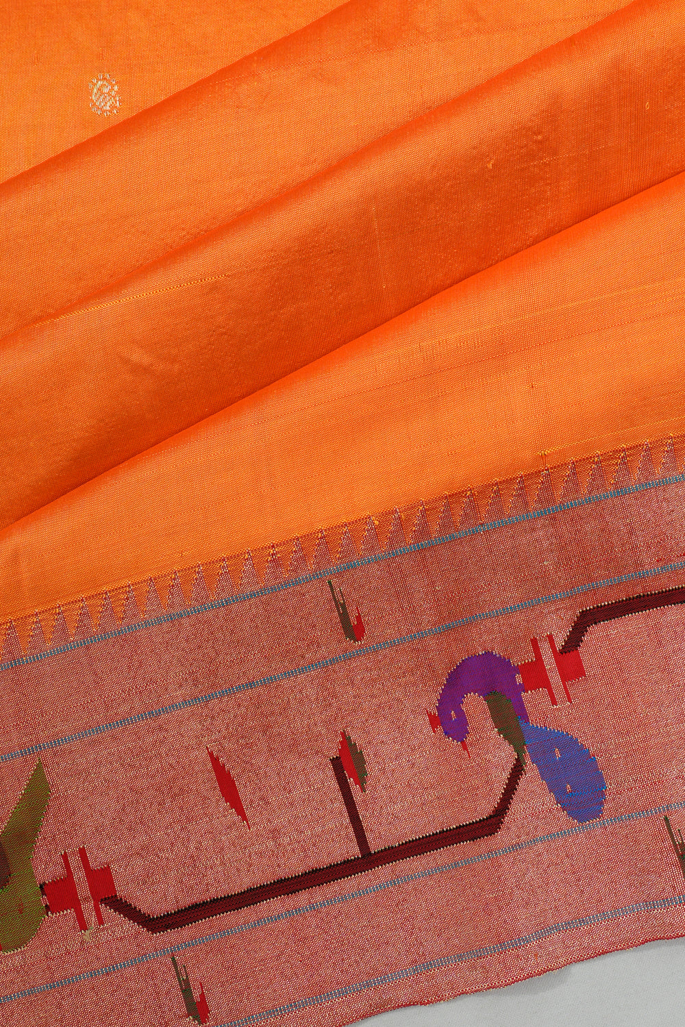 Paithani Silk Butta Yellow Saree With Akruthi Border