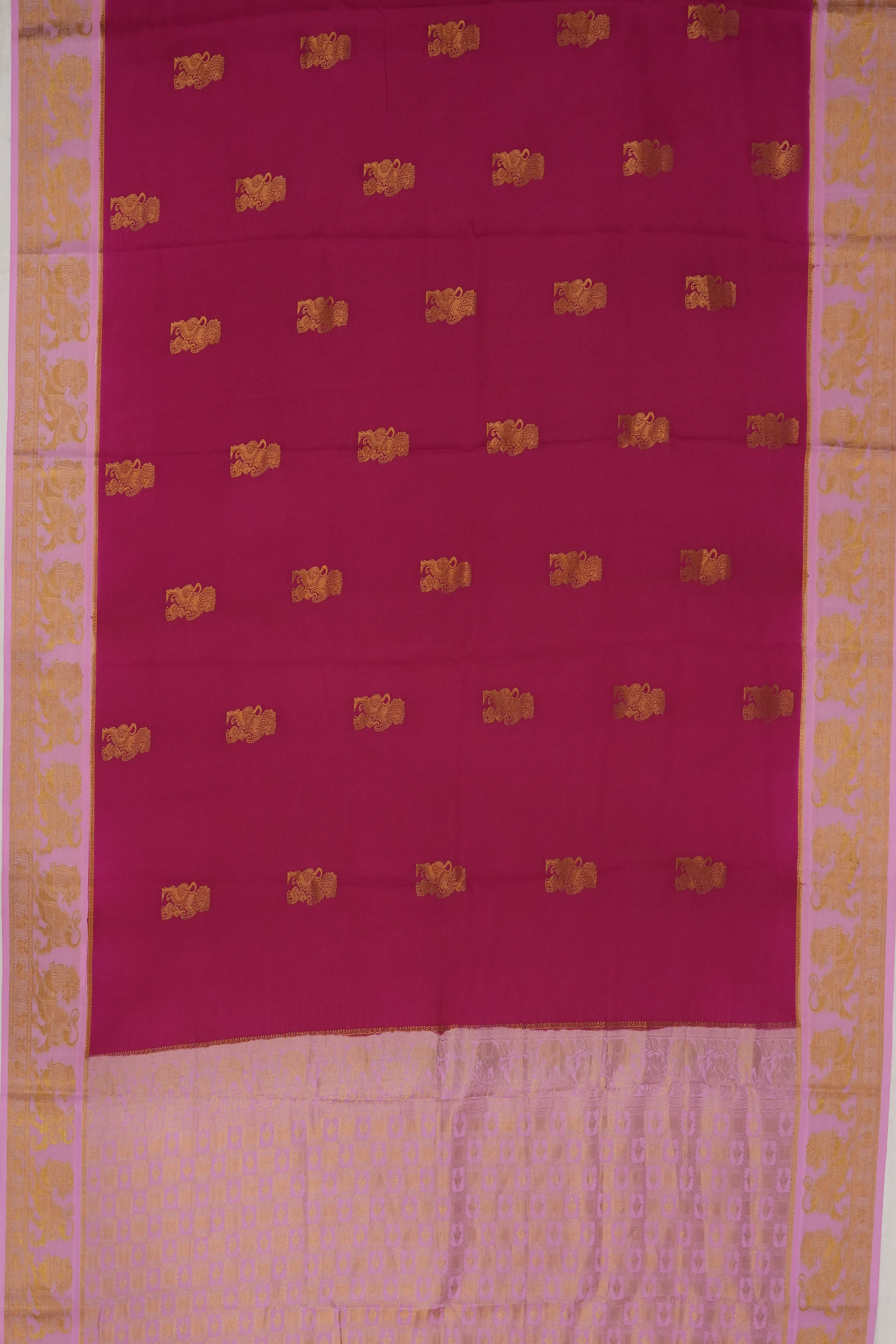 Mysore Silk Butta Pink Saree