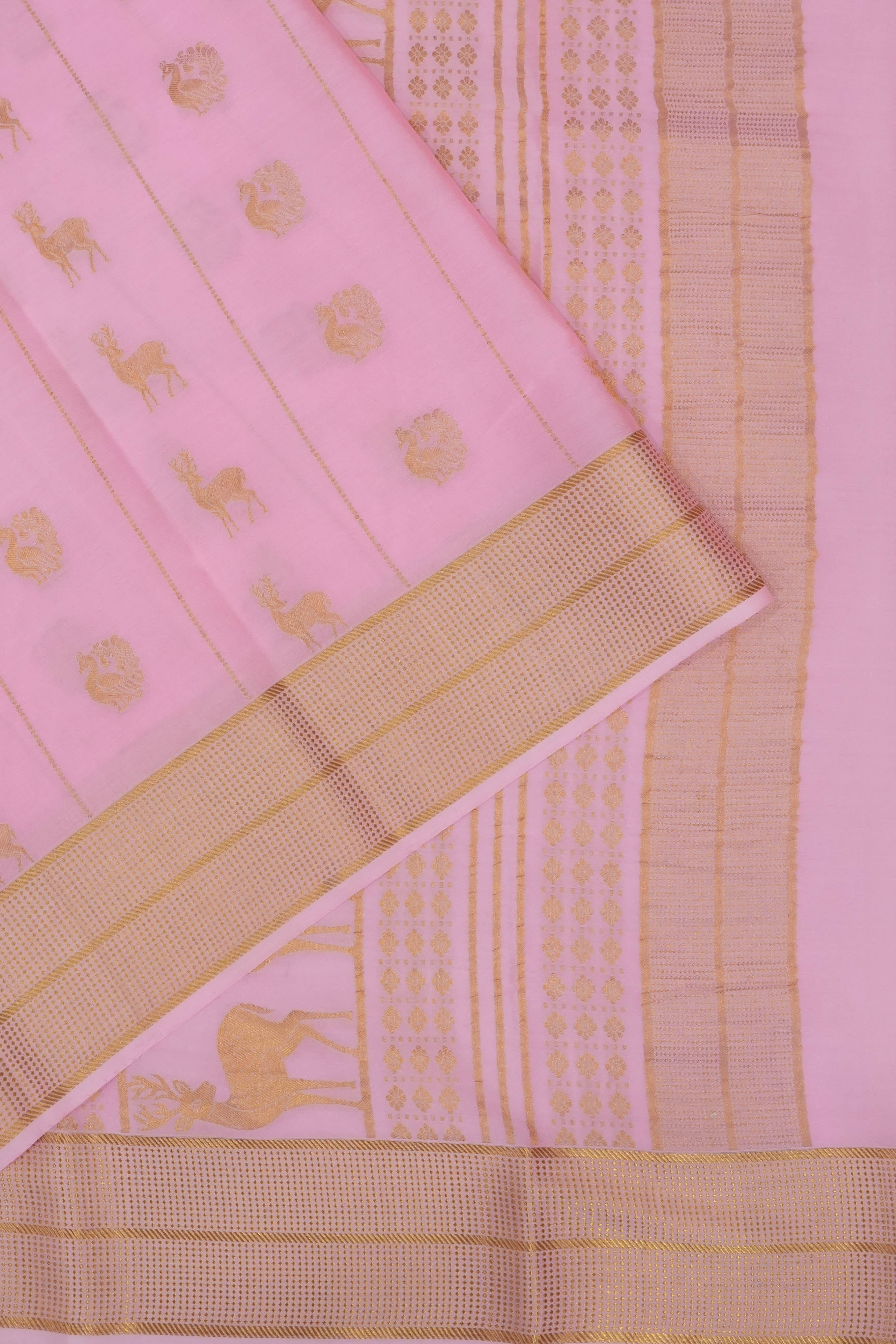 Mysore Silk Butta Pink Saree