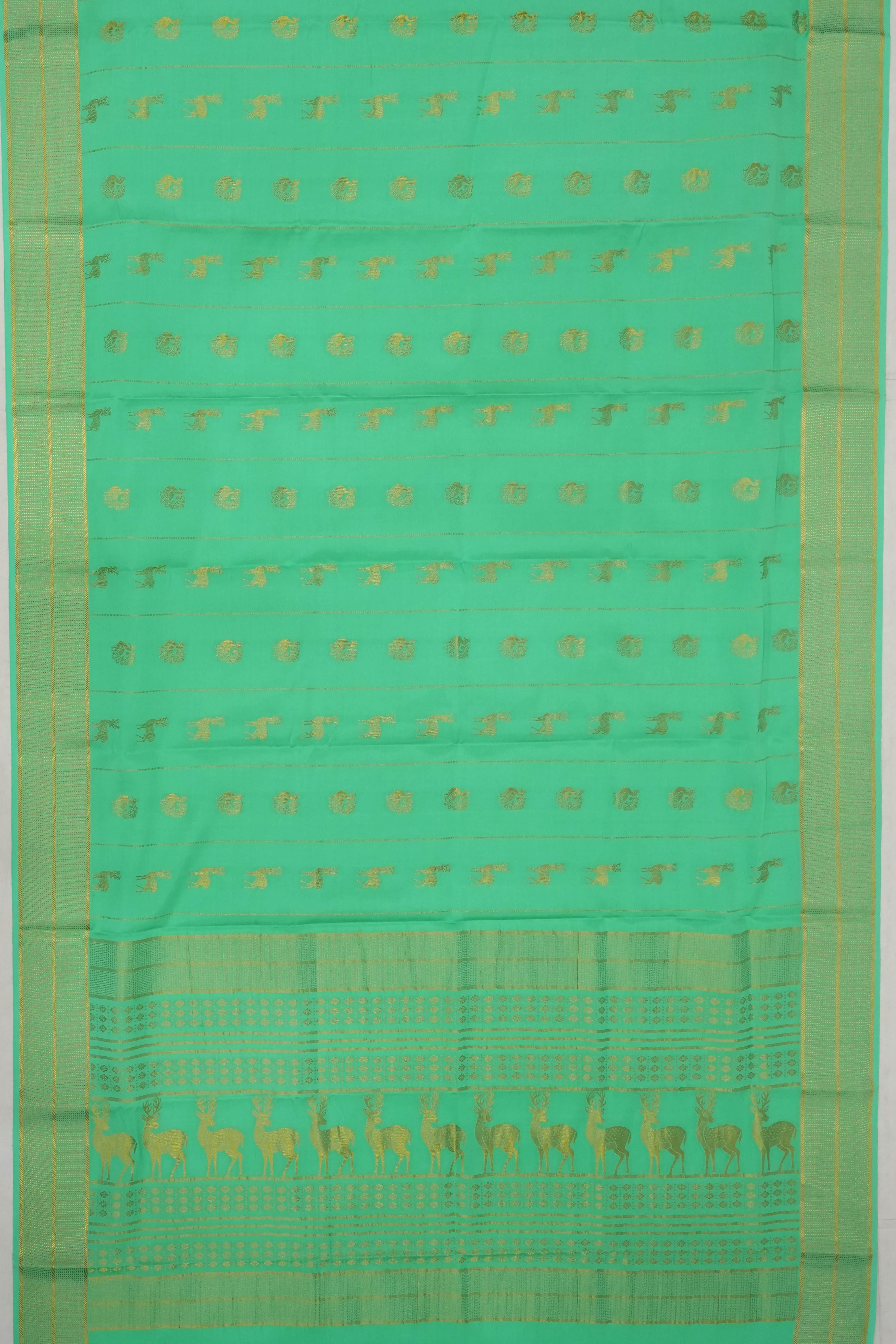 Mysore Silk Butta Sky Blue Saree