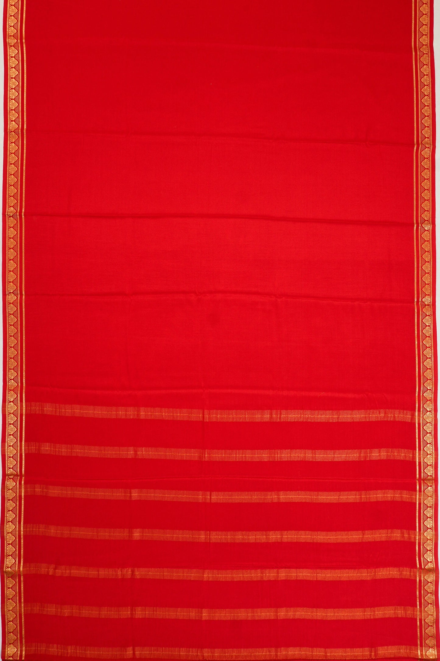 Mysore Silk Plain Red Saree