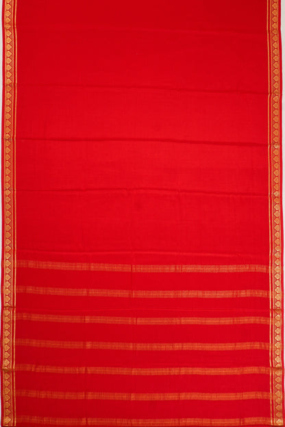 Mysore Silk Plain Red Saree
