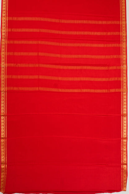 Mysore Silk Plain Red Saree