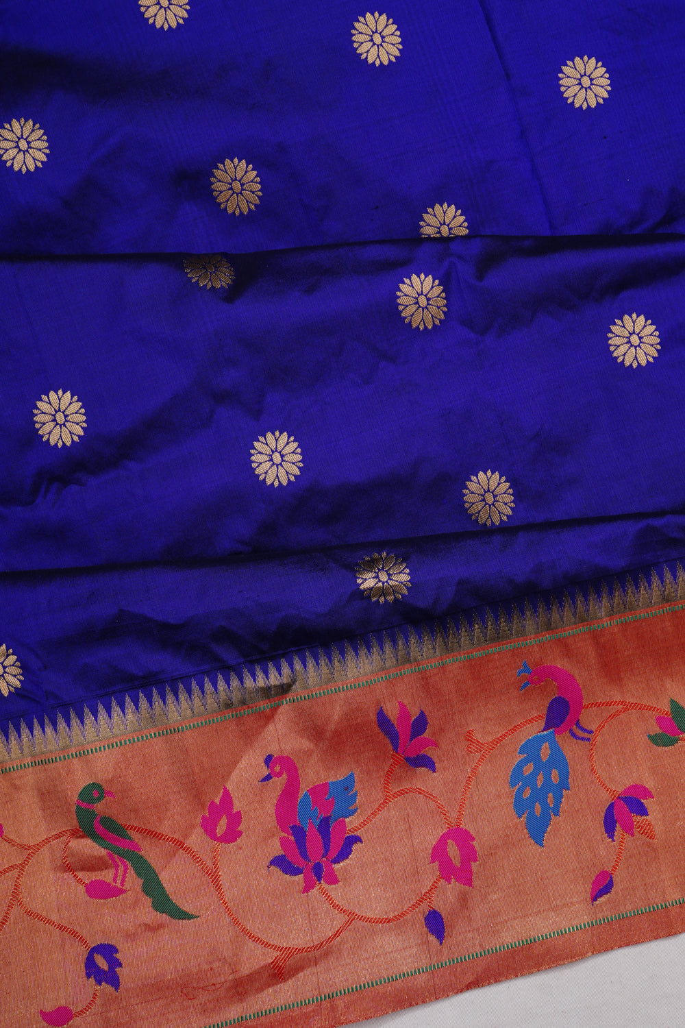 Muniya Silk Butta Royal Blue Saree