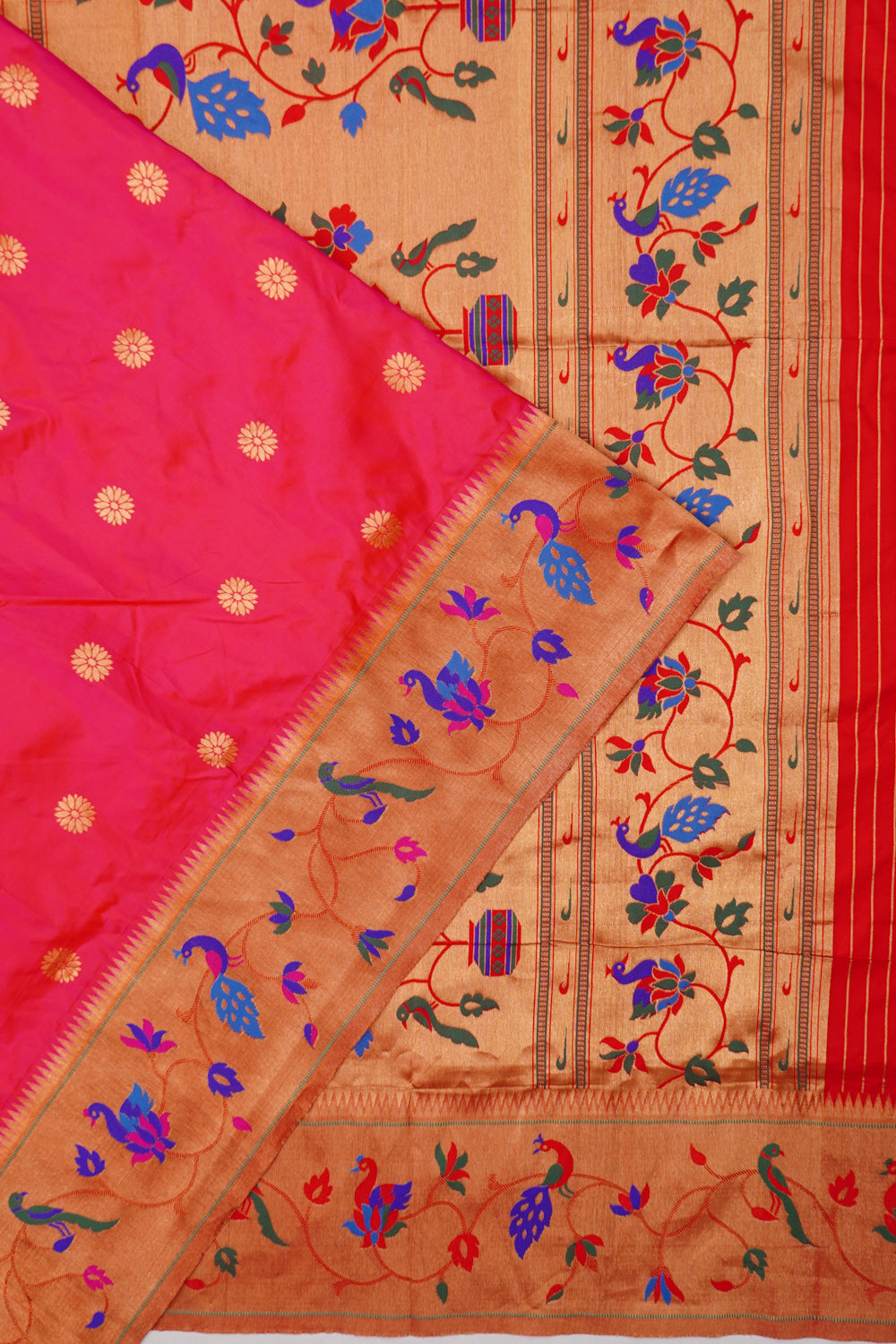 Muniya Silk Butta Pink Saree