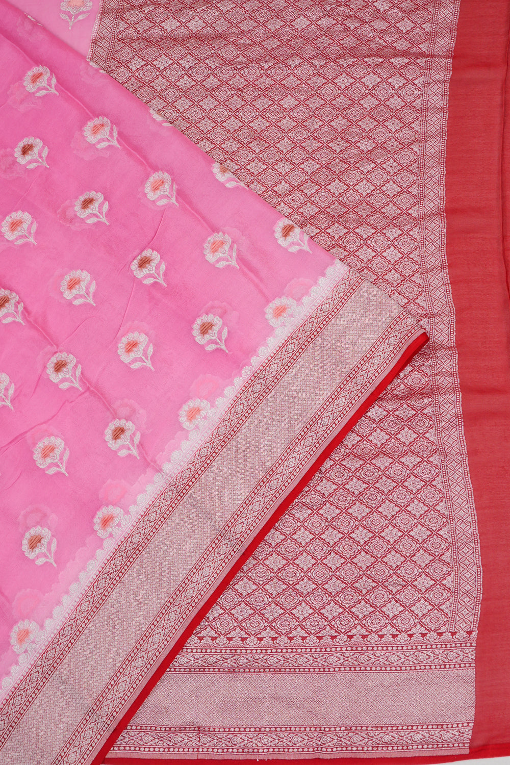Banarasi Georgette Butta Pink Saree