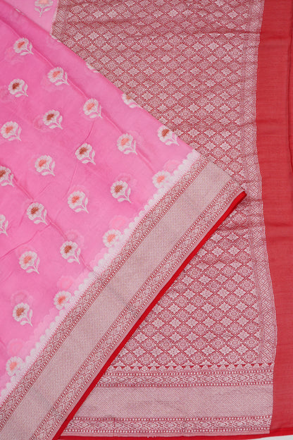 Banarasi Georgette Butta Pink Saree