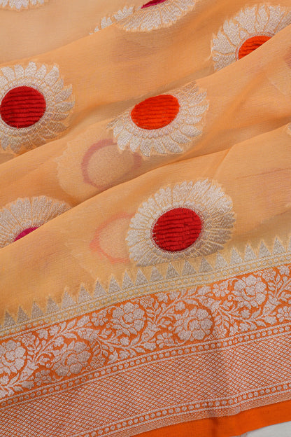 Banarasi Georgette Butta Yellow Saree