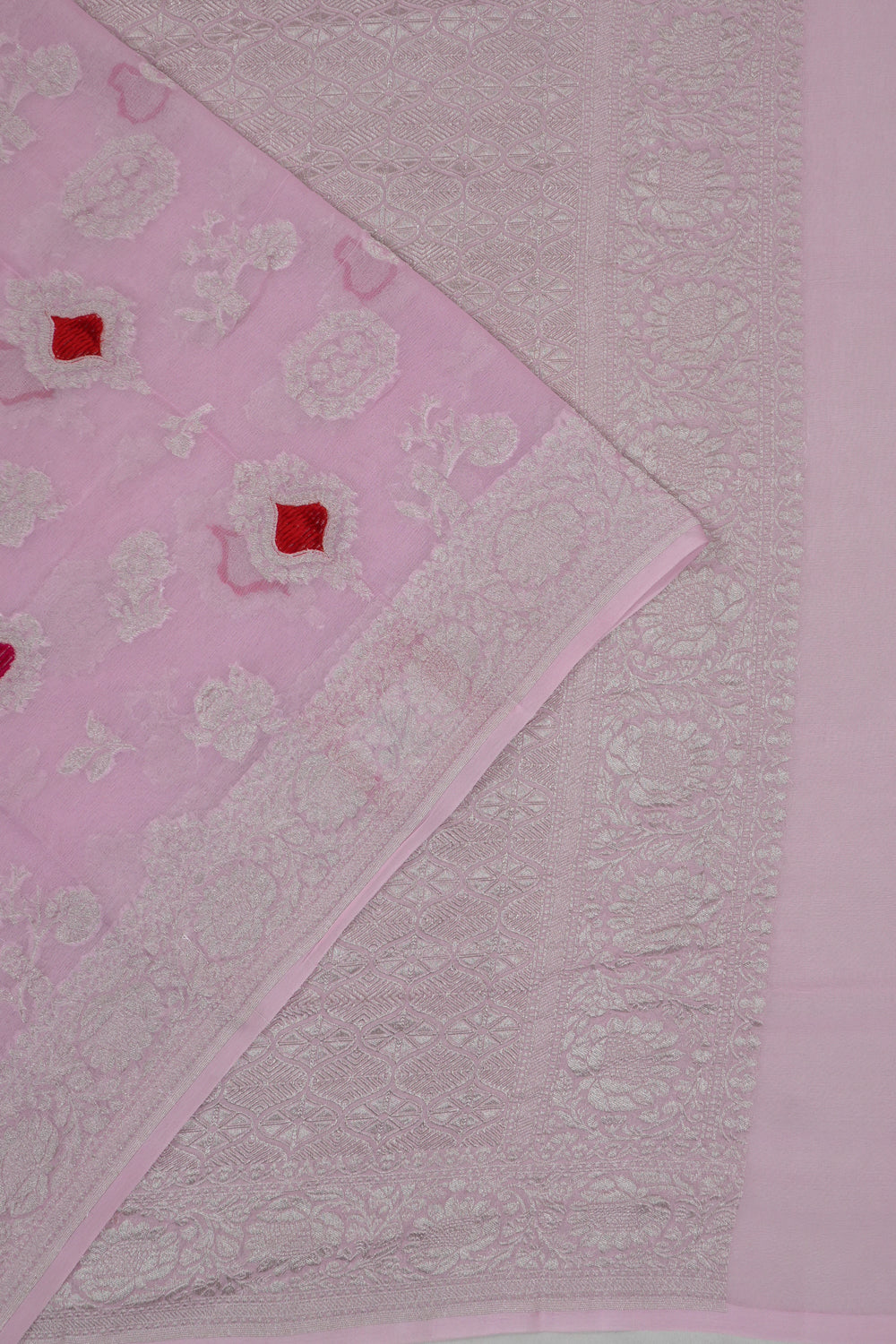 Banarasi Georgette Butta Pink Saree