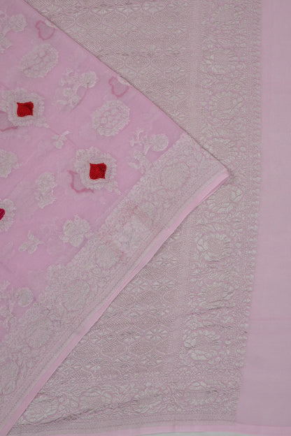 Banarasi Georgette Butta Pink Saree