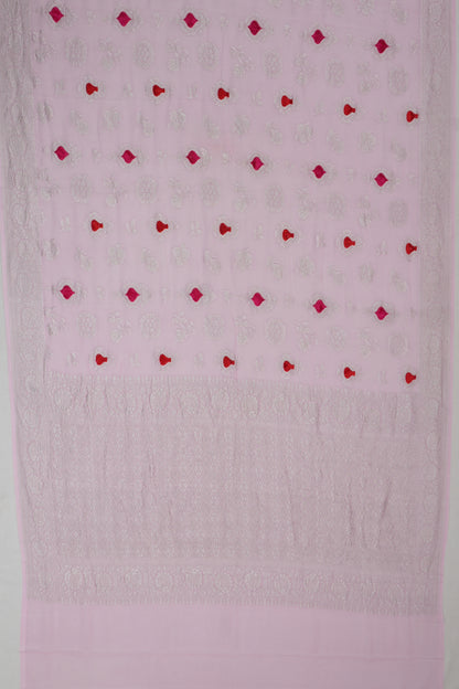 Banarasi Georgette Butta Pink Saree