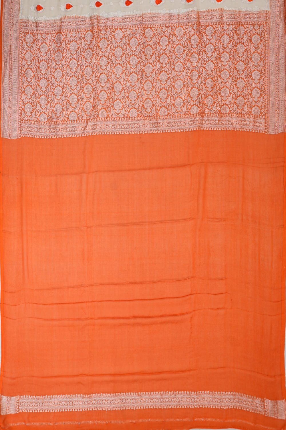 Banarasi Georgette Butta White Saree