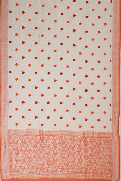 Banarasi Georgette Butta White Saree