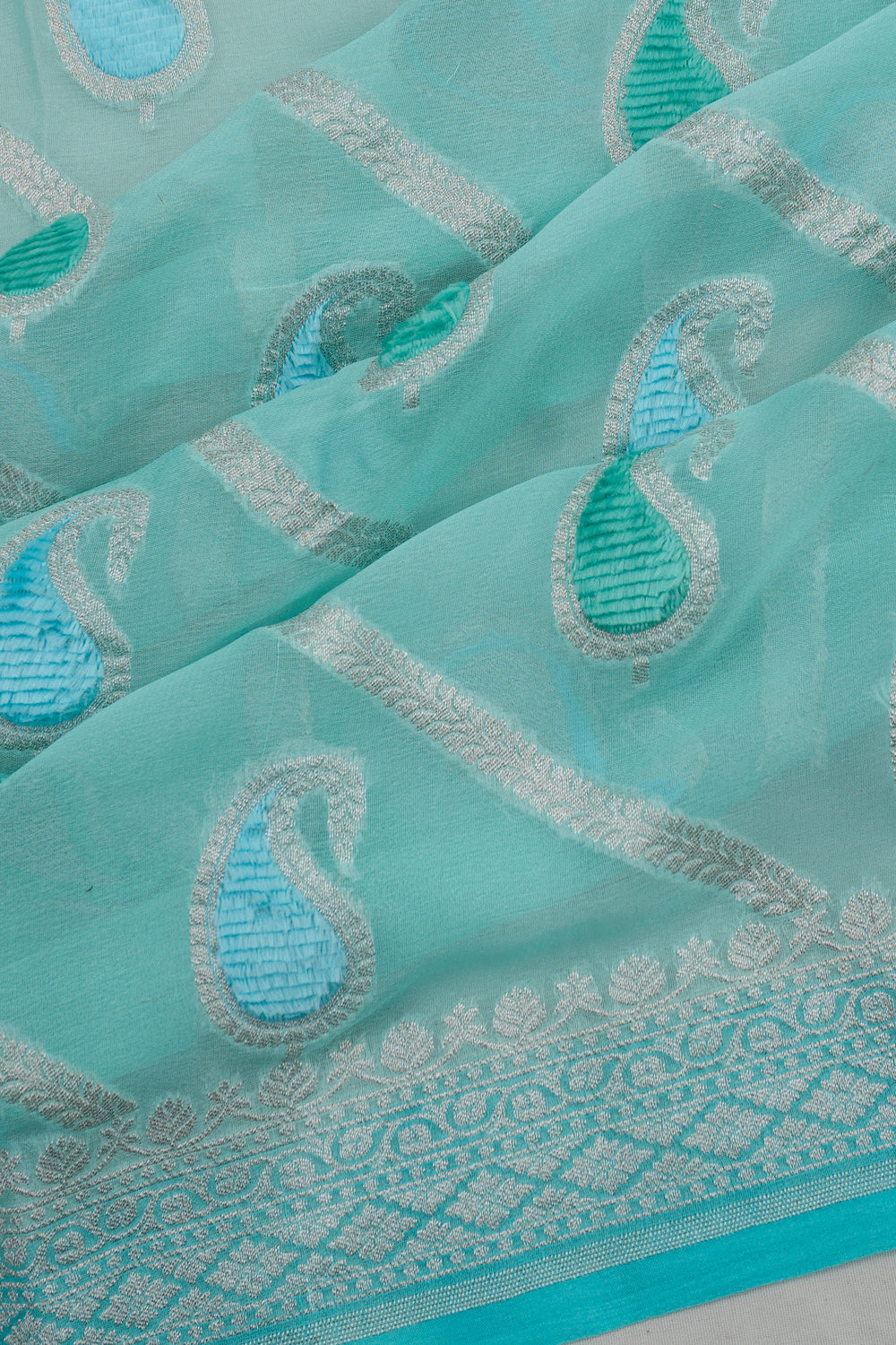 Banarasi Georgette Butta Blue Saree