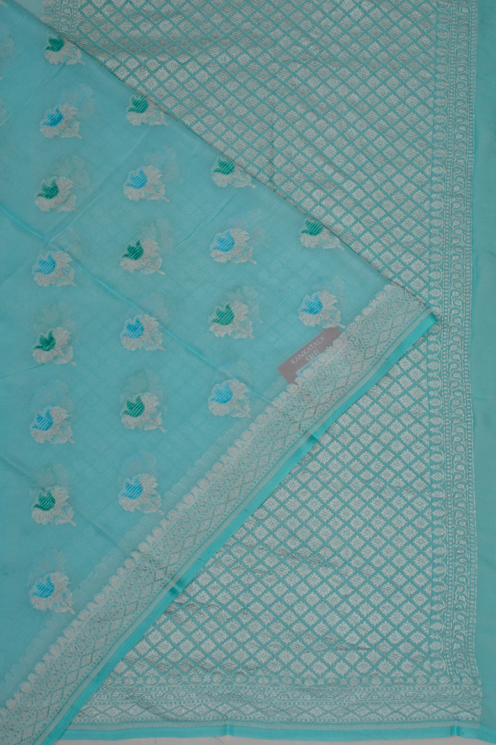 Banarasi Georgette Butta Blue Saree