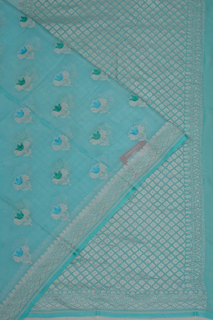 Banarasi Georgette Butta Blue Saree