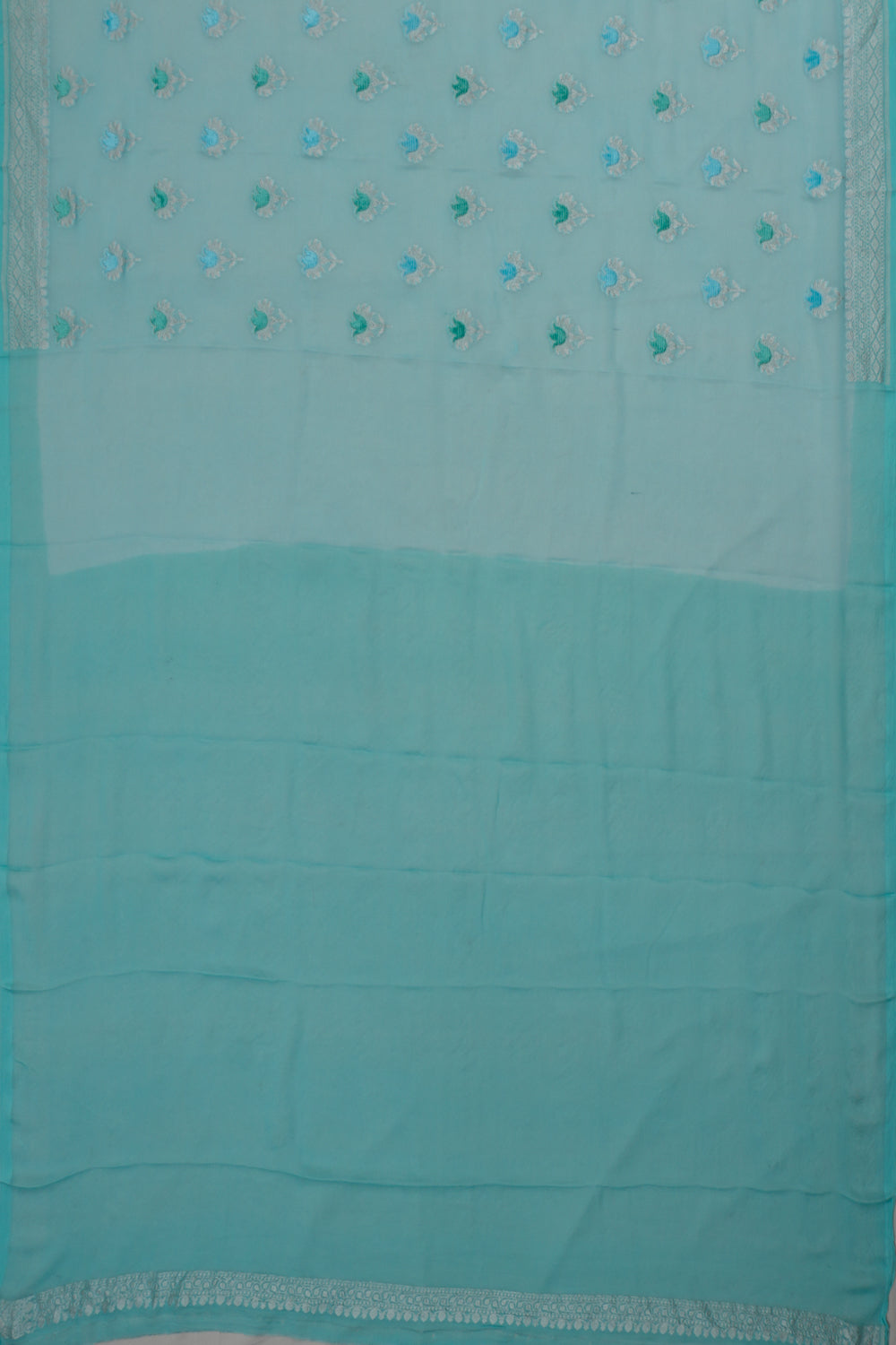 Banarasi Georgette Butta Blue Saree