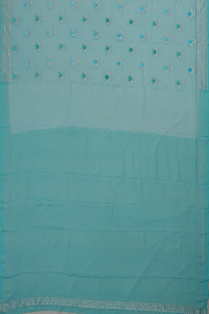 Banarasi Georgette Butta Blue Saree