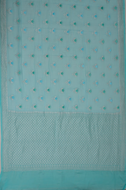 Banarasi Georgette Butta Blue Saree