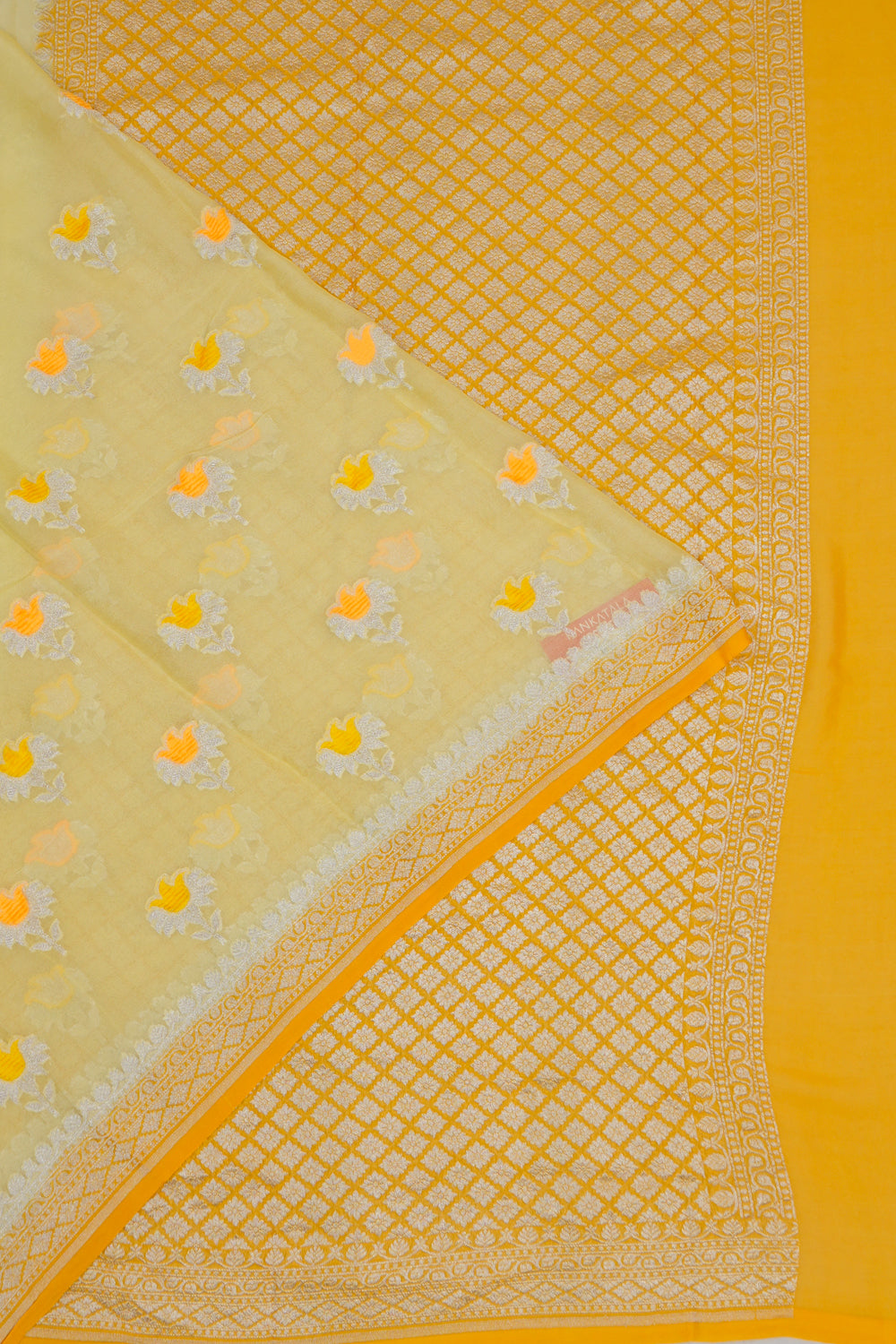 Banarasi Georgette Butta Yellow Saree