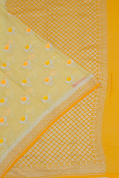 Banarasi Georgette Butta Yellow Saree