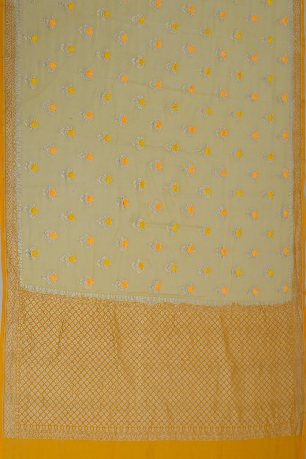 Banarasi Georgette Butta Yellow Saree